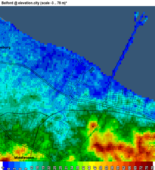 Belford elevation map