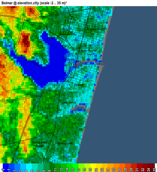 Belmar elevation map