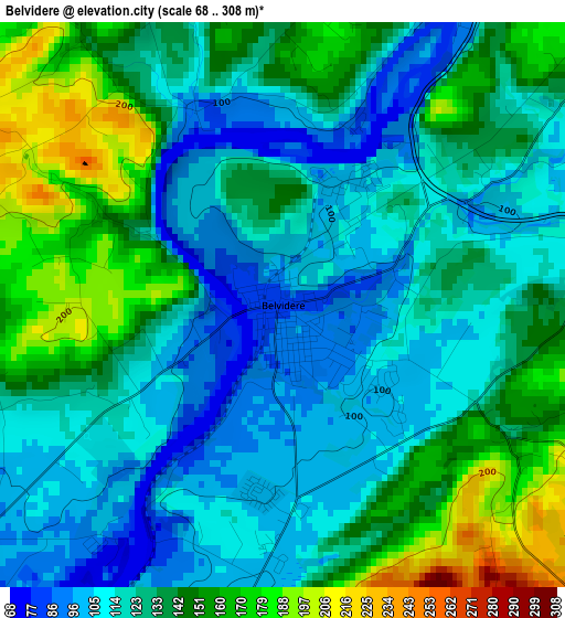 Belvidere elevation map