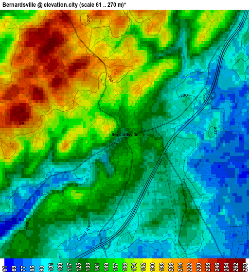 Bernardsville elevation map