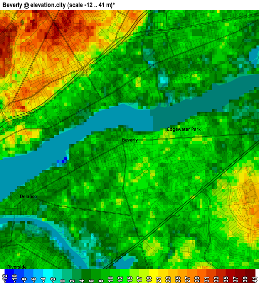 Beverly elevation map