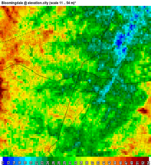 Bloomingdale elevation map