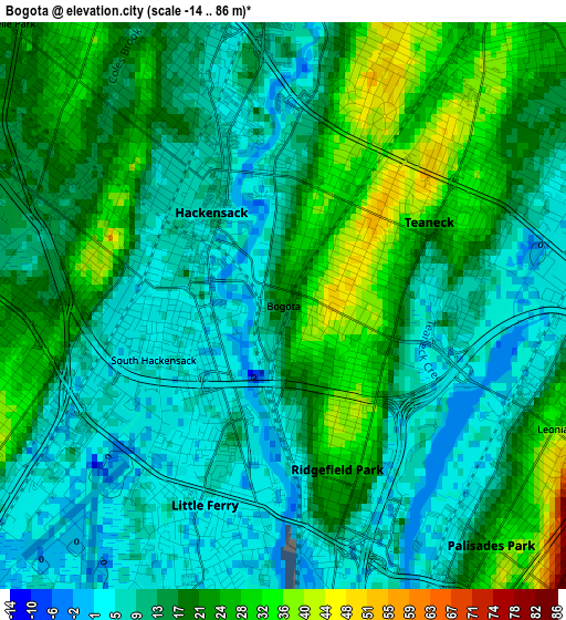 Bogota elevation map