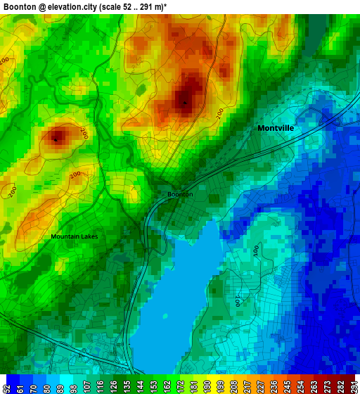 Boonton elevation map