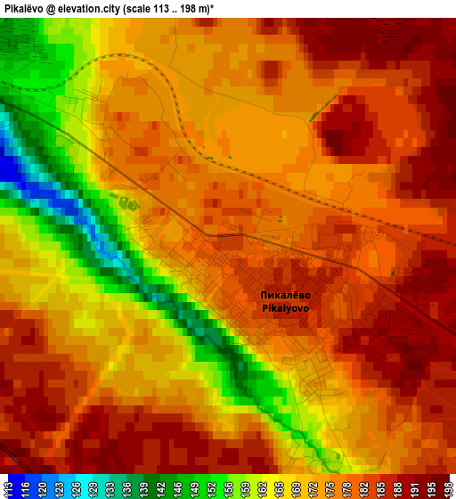 Pikalëvo elevation map