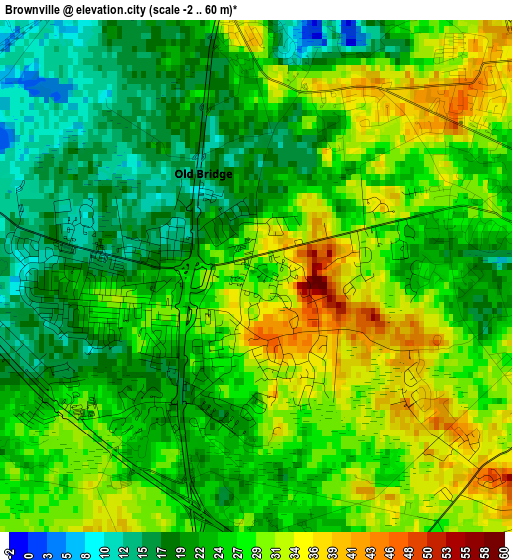 Brownville elevation map