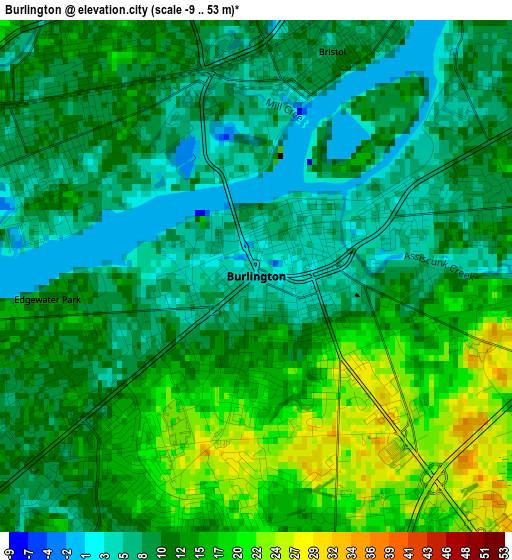 Burlington elevation map