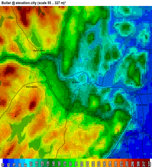 Butler elevation map