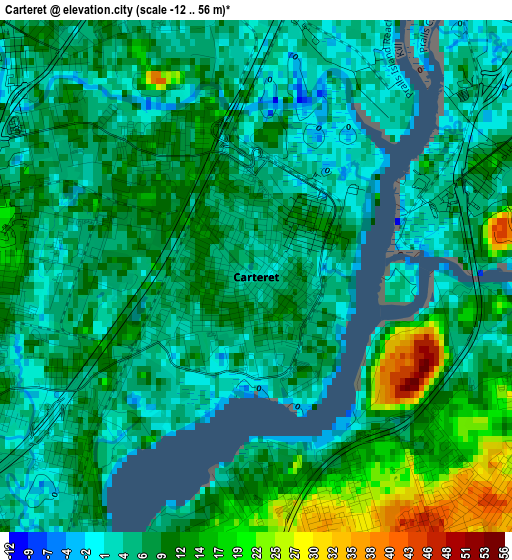 Carteret elevation map