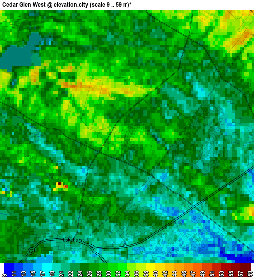 Cedar Glen West elevation map