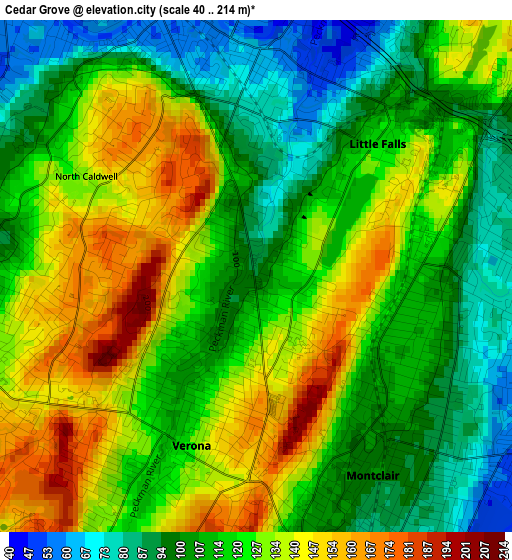 Cedar Grove elevation map