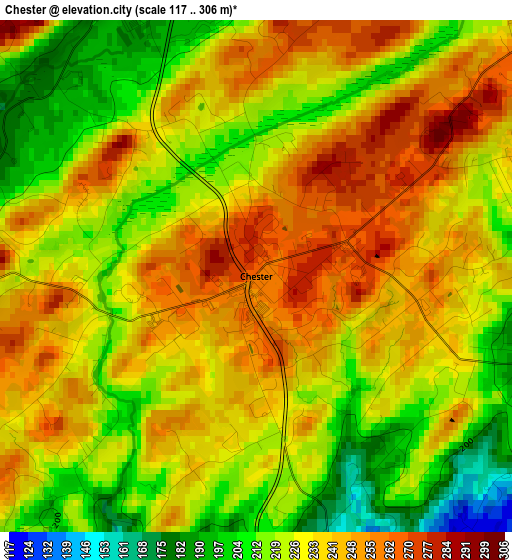 Chester elevation map