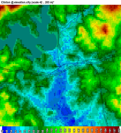 Clinton elevation map