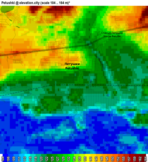 Petushki elevation map