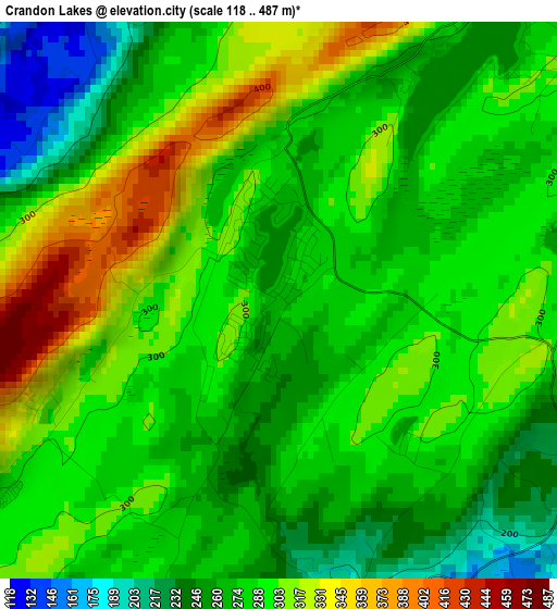 Crandon Lakes elevation map