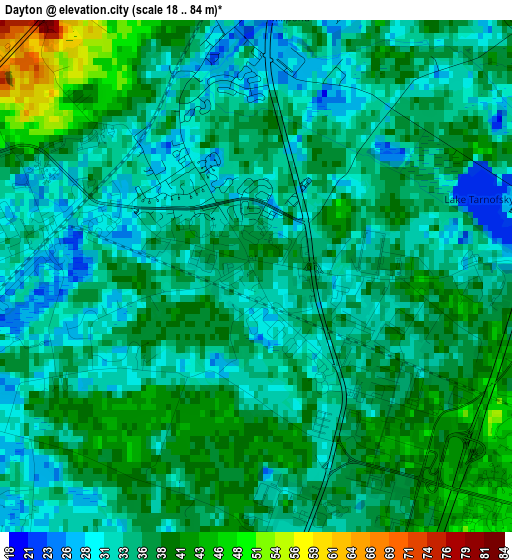 Dayton elevation map