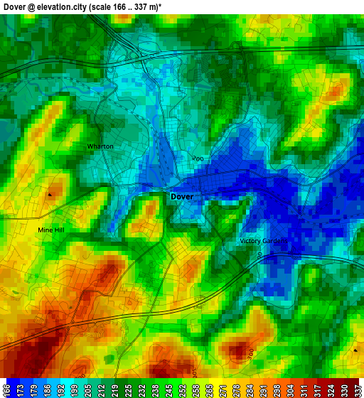 Dover elevation map