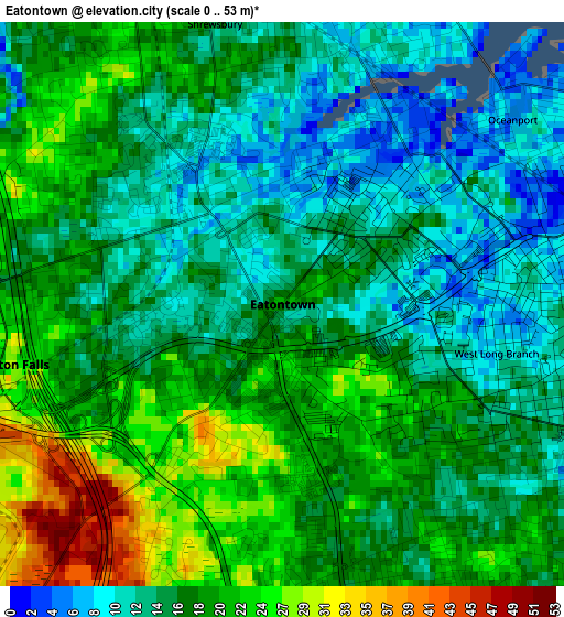 Eatontown elevation map