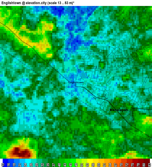 Englishtown elevation map