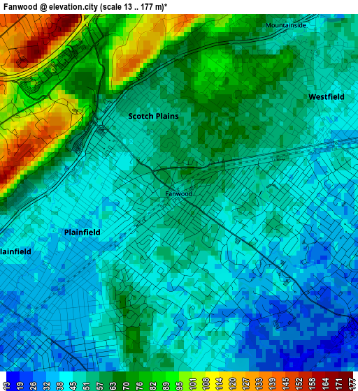 Fanwood elevation map