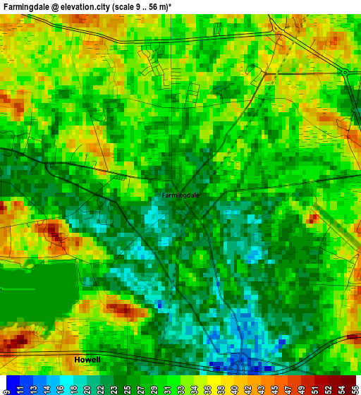 Farmingdale elevation map