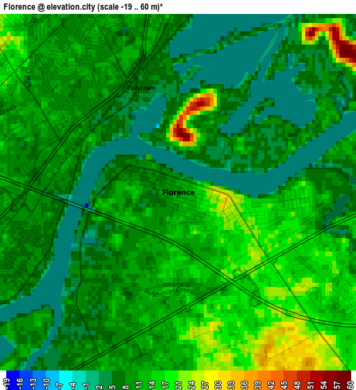 Florence elevation map