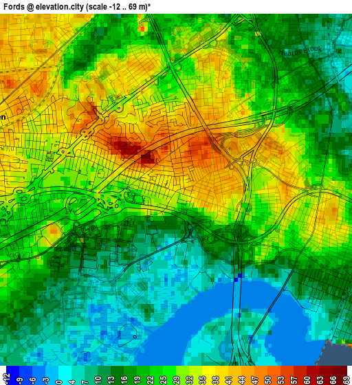 Fords elevation map