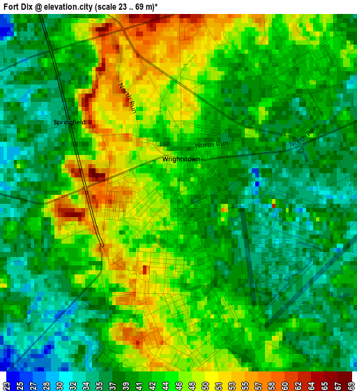 Fort Dix elevation map