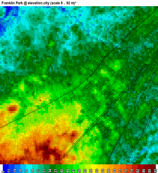 Franklin Park elevation map
