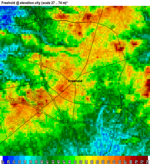 Freehold elevation map