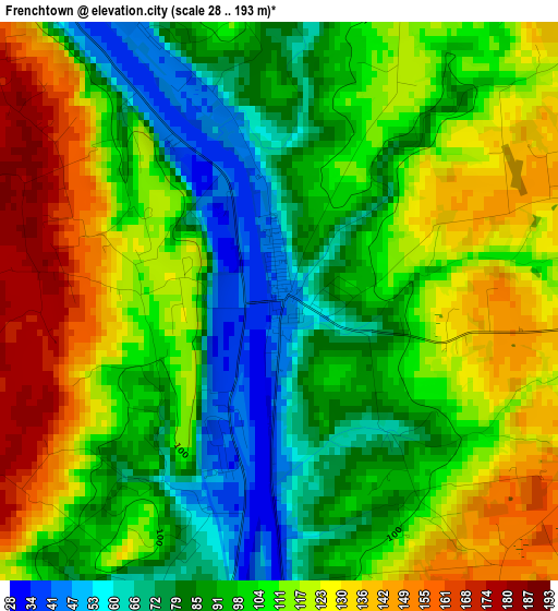 Frenchtown elevation map