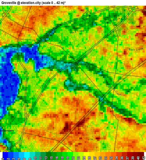 Groveville elevation map