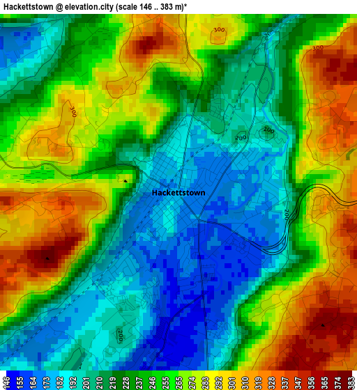 Hackettstown elevation map