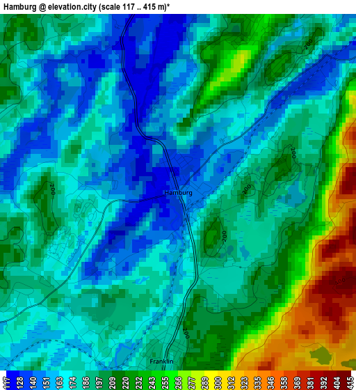 Hamburg elevation map