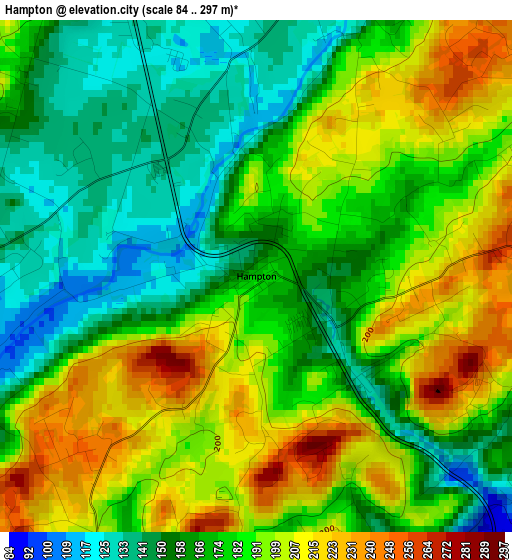 Hampton elevation map