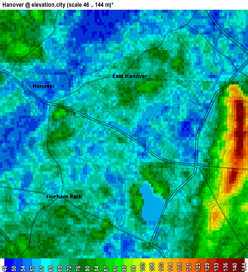 Hanover elevation map