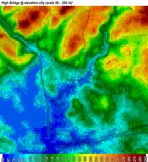 High Bridge elevation map