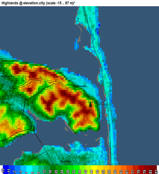 Highlands elevation map