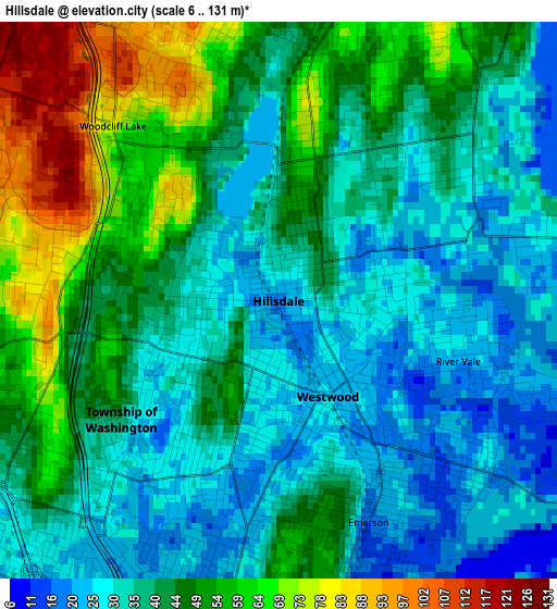 Hillsdale elevation map