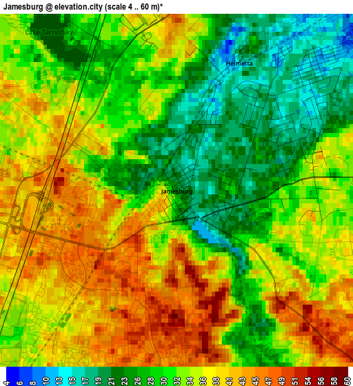 Jamesburg elevation map