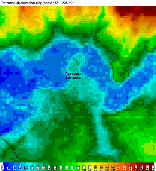 Petrovsk elevation map