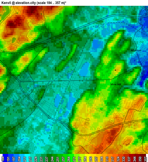 Kenvil elevation map