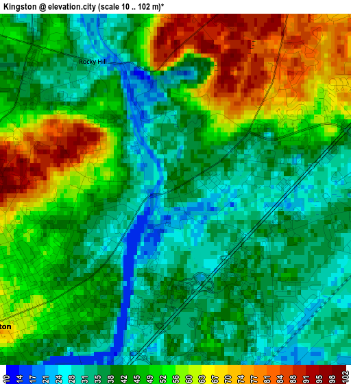 Kingston elevation map