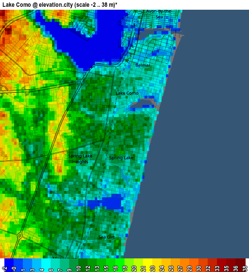 Lake Como elevation map