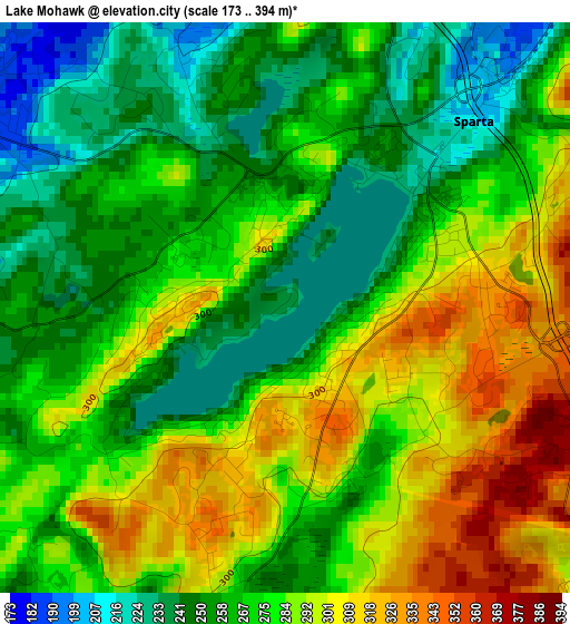 Lake Mohawk elevation map