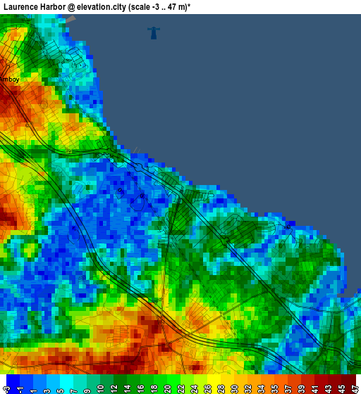 Laurence Harbor elevation map