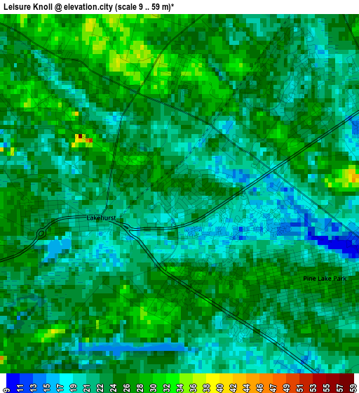 Leisure Knoll elevation map