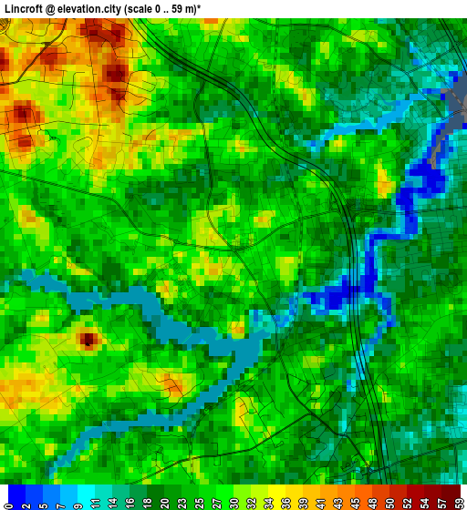 Lincroft elevation map