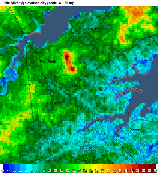 Little Silver elevation map