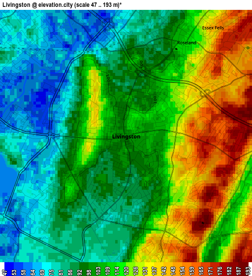 Livingston elevation map